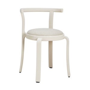 Modern Minimalist Solid Wood <b>Dining</b> <b>Chair</b> with Curved Embrace Back and Terracotta Fabric Seat for Home Cafe - Product Image 4