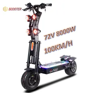 72 В 8000 Вт 13 дюймов тяжелый длинный большой двойной мотор электрический внедорожный Электрический скутер для взрослых двухколесный скутер