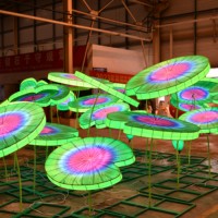Linternas LED de Seda Chinas Impermeables con Formas de Plantas, Decoraciones para Festivales al Aire Libre, Halloween/Día de Acción de Gracias/Navidad/Año Nuevo