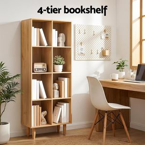 Étagère à livres à 4 niveaux, étagère murale d'angle en bois, bibliothèque de présentation, étagères à livres, support de <span class=keywords><strong>rangement</strong></span> pour <span class=keywords><strong>CD</strong></span>/<span class=keywords><strong>DVD</strong></span>, salon, chambre à coucher - Product Image 4
