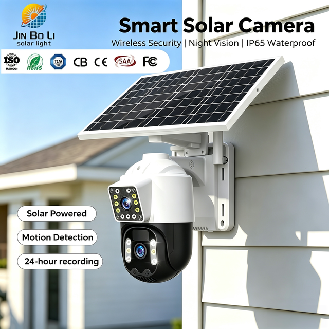 4K Solar Dual Camera WiFi Outdoor PIR Humanoid Detection 2-Way Audio Voice Alarm Wireless CCTV Security Camera