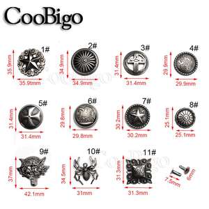 Conjunto de tachuelas de remache de Metal, tachuelas remachadas Punk, bolsos artesanales de cuero, cinturón, zapatos, accesorios de costura DIY, Lobo araña y <span class=keywords><strong>Estrella</strong></span>, 100 Uds. - Product Image 2