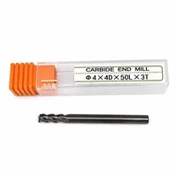 Fraise carrée en carbure monobloc 4*4D*50L*3T à 3 dents pour le traitement des alliages d'aluminium