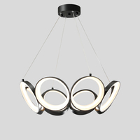 Lustre LED moderne de luxe, luminaire suspendu en métal argenté, lampe de plafond LED pour la décoration de la maison et du bureau