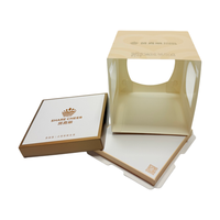 Boîte à gâteau en carton transparente, pliable pour le rangement, emballage cadeau pour pâtisserie, vente en gros pour marques de pâtisserie