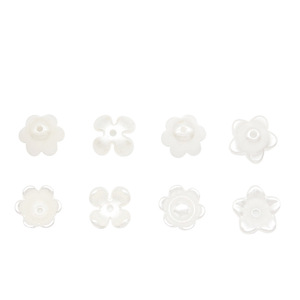 Cuentas de flores de plástico con orificios rectos para la fabricación de joyas, forma de trompeta de 4 pétalos, resina acrílica, material de accesorios para bricolaje - Product Image 5