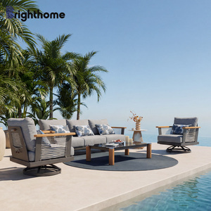China Manufacturer Aluminum Terrace Patio Hotel Gardening Furniture Set <b>Outdoor</b> with <b>Cushion</b> Bp-8663 <b>Waterproof</b> Fabric - Product Image 2