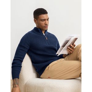 Suéter FOXA con Cierre de Cremallera, para Hombre, Manga Larga, Cuello Alto, Informal, Antipilling, 100% Acrílico, Grosor Estándar - Product Image 4