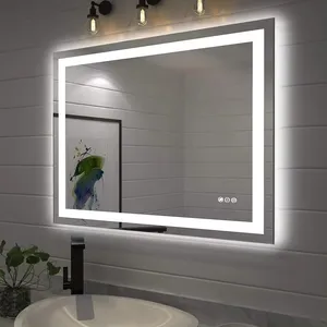 Fabrik großes Hotel intelligenter Sensor Bildschirm Berührungsschalter LED beleuchtetes Licht Bad Wandspiegel