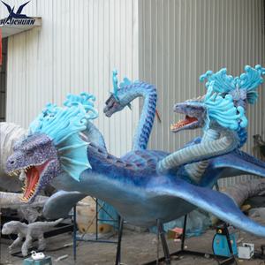 Animatronic modelli Animatronic realistici realistici personalizzati in fabbrica Animatronic <span class=keywords><strong>Blue</strong></span> Western <span class=keywords><strong>Dragon</strong></span> con cinque teste - Product Image 3