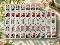 Jeu de Mahjong américain de luxe en acrylique rose, motif panda mignon, avec tuiles personnalisées, idéal pour mariage, anniversaire, jardin, goûter, fête, cadeau