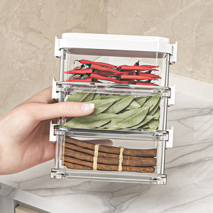 <b>Spice</b> Storage Box Stackable Airtight Food Grade Container For Kitchen Seasoning M Size Clip On Lid - Product Image 4