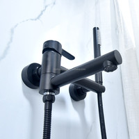 Ensemble de robinetterie de douche murale chromée 3 fonctions pour salle de bain
