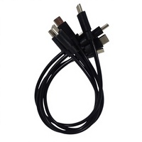 Câble Type-C double tête TPC 60W à charge rapide 0,3m noir