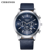 CHRONOS Jam Tangan Pria Jam Tangan Kuarsa Bisnis Olahraga Pria Jam Kulit Jam Tangan Kasual Jam Tangan Pria
