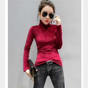 Moda autunno <span class=keywords><strong>donna</strong></span> dolcevita caldo inverno Cashmere T-shirt Slim Casual a maniche lunghe T-shirt da <span class=keywords><strong>donna</strong></span> top spessi - Product Image 4