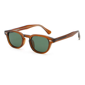 2025ユニセックス高級ラウンド偏光レンズサングラスレトロヴィンテージPC + CPメタルコアフレームブラックUV400アウトドアサングラス - Product Image 6