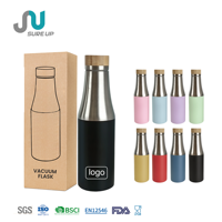 Penutup bambu 500ML alami dan ramah lingkungan pelapis perak baja tahan karat produk perawatan pribadi & Kecantikan lainnya
