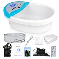 Bain de pieds ionique multifonction 3 en 1 Detox Foot Spa Machine Ion Cleanse Detox avec ceinture chauffante et massage Tens Pad