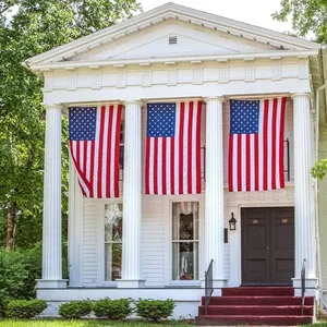 Tête de toile de couture à verrouillage robuste et œillets en laiton bon marché 5x8 pieds drapeau américain extérieur des États-Unis drapeau mural des États-Unis