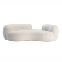 Canapé incurvé au design moderne et luxueux, en velours et acier inoxydable doré, pour hôtel, villa, salon