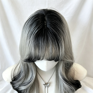 Perruque pour fille, style <span class=keywords><strong>anime</strong></span>, avec mèches dégradées, cheveux longs ondulés, simulation rétro, couvre-tête intégral, fibre haute température 150% - Product Image 3