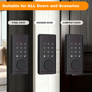लकड़ी के स्टील दरवाजा स्मार्ट होम फिंगरप्रिंट रिकग्निशन के लिए स्लेज इनकोड स्मार्ट वाईफाई डेडबोल्ट लॉक लॉक - Product Image 3