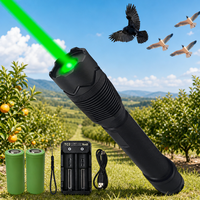 Répulsif laser multifonctionnel portatif rechargeable avec zoom optique, faisceau vert, stroboscope et fonction SOS pour aéroports et vignobles