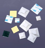 Attaches de fixation auto-adhésives robustes en nylon PA66 TM-25*25 pour la gestion des câbles, attaches de fixation auto-adhésives pour câbles, clips de fixation pour câbles