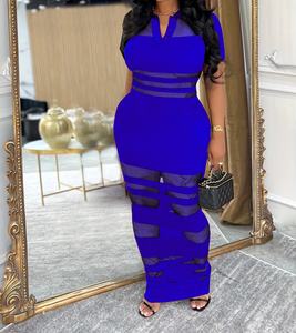 Viviblook Z228DS01 Vestido de verano sexy para mujer, informal, con malla, cuello polo, corte ajustado, talla grande, para fiesta - Product Image 5