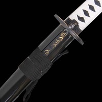 Katana en bambou noir brillant fait main, très demandé, avec petit couteau, fabrication exquise pour la décoration et la collection