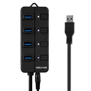 스위치를 가진 OEM 교류 전원 접합기 4 항구 USB 3.0 Usb 허브