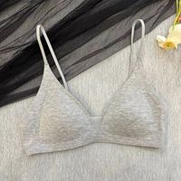 Französischer Triangel-BH mit tiefem V-Ausschnitt, mädchenhafte Unterwäsche ohne Bügel, geeignet für Frauen mit kleinen Brüsten und dünner Unterwäsche.