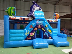 <span class=keywords><strong>Castillo</strong></span> Inflable con Tobogán de Sirena, Brincolín Comercial <span class=keywords><strong>para</strong></span> 5-7 Niños, Capacidad de 350 kg, <span class=keywords><strong>para</strong></span> Fiestas, Bodas y Eventos - Product Image 1