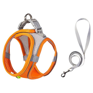 Harnais de sécurité anti-évasion réglable pour chaton, veste en maille respirante douce avec bandes réfléchissantes, ensemble harnais et laisse pour chat - Product Image 3