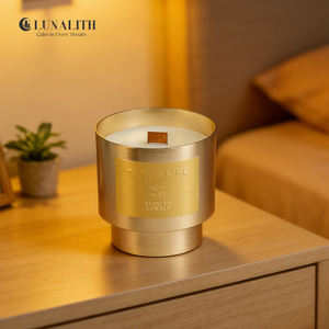 LunaLith Vente en gros de bougies parfumées en cire de soja avec mèche en bois, marque privée |   Bougie aromatique de luxe avec logo personnalisé pour la décoration de la maison - Product Image 6