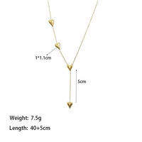 Collar de Acero Inoxidable con Colgante de Corazón Chapado en Oro para Mujer, con Certificación CE, Cadena en Forma de Y