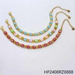 Wholesale Bulk Fashion Jewelry for Women Adjustable Stainless Steel Bracelet Gold Chain Diamond Bangle Pearl Religious Style