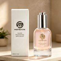 Flacon pulvérisateur en verre transparent à fond épais de 15/30 ml, emballage cosmétique de luxe avec pompe pulvérisatrice argentée pour brume faciale et liquides de soin de la peau