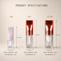 Petit tube vide en PETG pour brillant à lèvres avec applicateur à vis, emballage cosmétique en gros