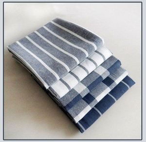 Custom Mediterranean Style <b>Blue</b> Series 100% Cotton Quick-Dry Compressed Kitchen <b>Towel</b> Napkins <b>Tea</b> <b>Towels</b> Repeated Border Design - Product Image 3