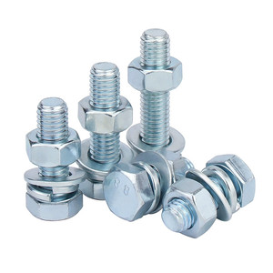 Sınıf 8.8 yüksek mukavemetli galvanizli altıgen cıvata ve somun seti düz yıkayıcı + yaylı yıkayıcı ile tam Spec endüstriyel vida kombinasyonu - Product Image 4