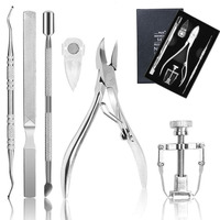 Kit d'outils pour ongles incarnés en acier inoxydable, coupe-ongles bec d'aigle, pince à cuticules et peaux mortes, outils de manucure et pédicure