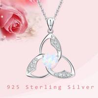 Collier en argent sterling avec pendentif en forme de coeur opale celtique bijoux collier en argent 925 pour hommes