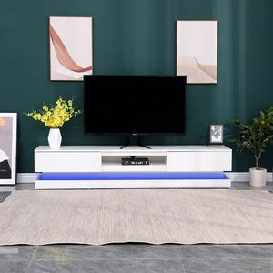 Caja de madera larga moderna para exhibición de TV, soporte para armario, mesa de TV con luz LED - Product Image 4