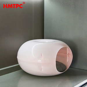HMTPC Cat <b>Bed</b> Round Pink Plastic Durable Semi Enclosed Pet <b>Bed</b> For Indoor Cats - Product Image 2