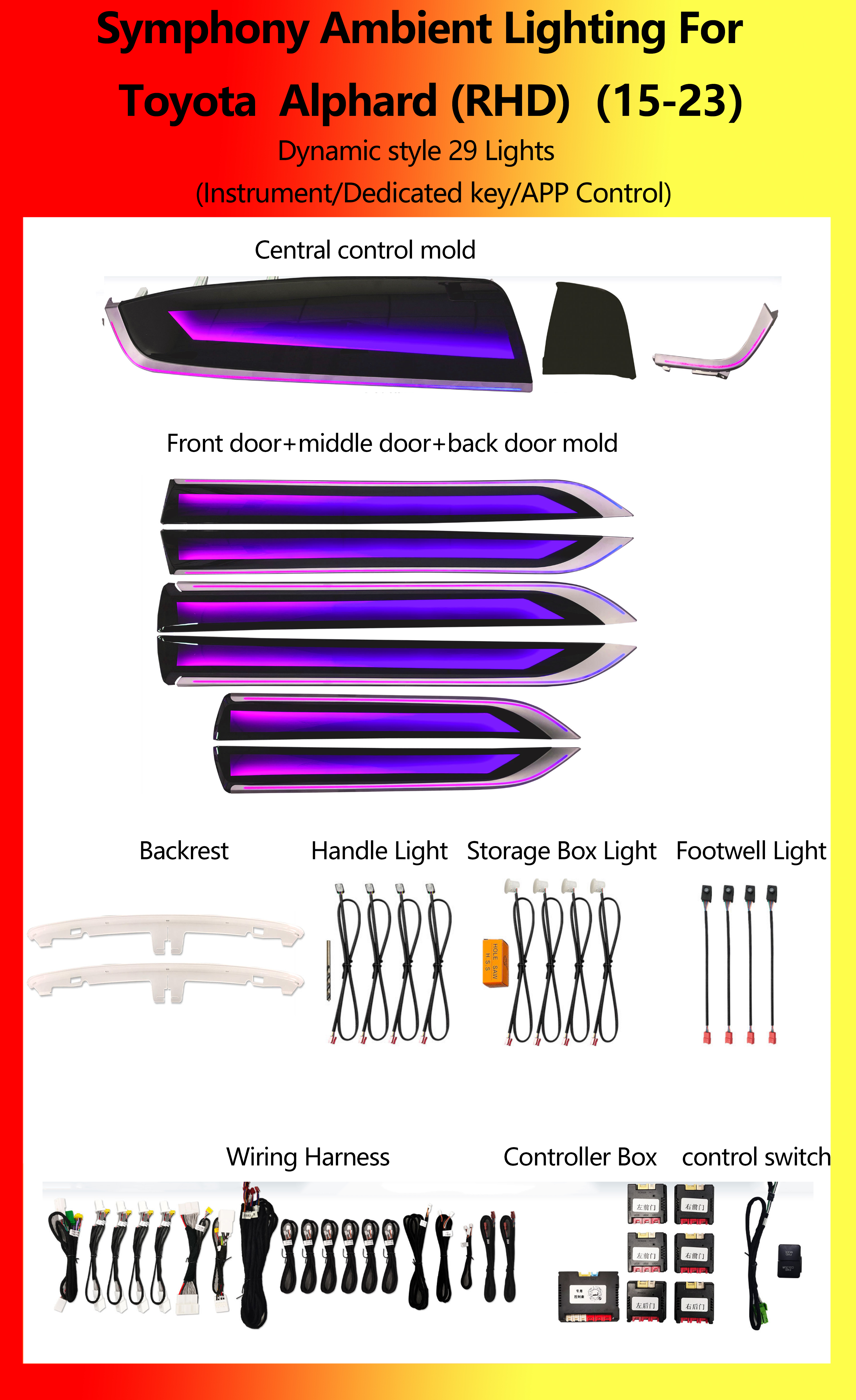 โตโยต้า อัลพาร์ด (พวงมาลัยขวา) ไฟซิมโฟนี 29 ดวง สไตล์ไดนามิก