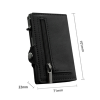 Dompet Pria Aluminium Metal Slim Minimalis Carteras Billeteras Para Hombre Slim Zipper Coin Pocket Automatic Pop up Wallet