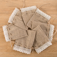 Mini toile de jute recyclée bijoux cadeau poussière cordon pochette mode chanvre toile de jute haricot sac sac