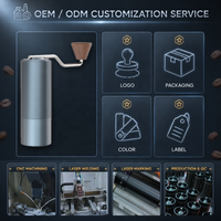 Tragbare, verstellbare, umweltfreundliche Espressomühle mit CNC-gefrästen 420 Edelstahl-Ghost-Tooth-Kegelmahlwerk-Scheiben – scharfe manuelle Kaffeemühle